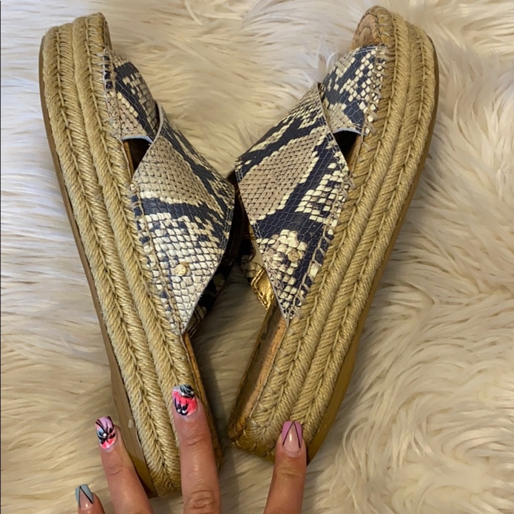 Sam Edelman snake print espadrille sandals - Picture 6 of 7